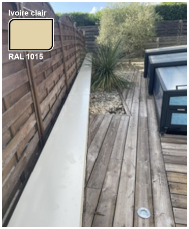 Exemple de couvertine aluminium pour muret